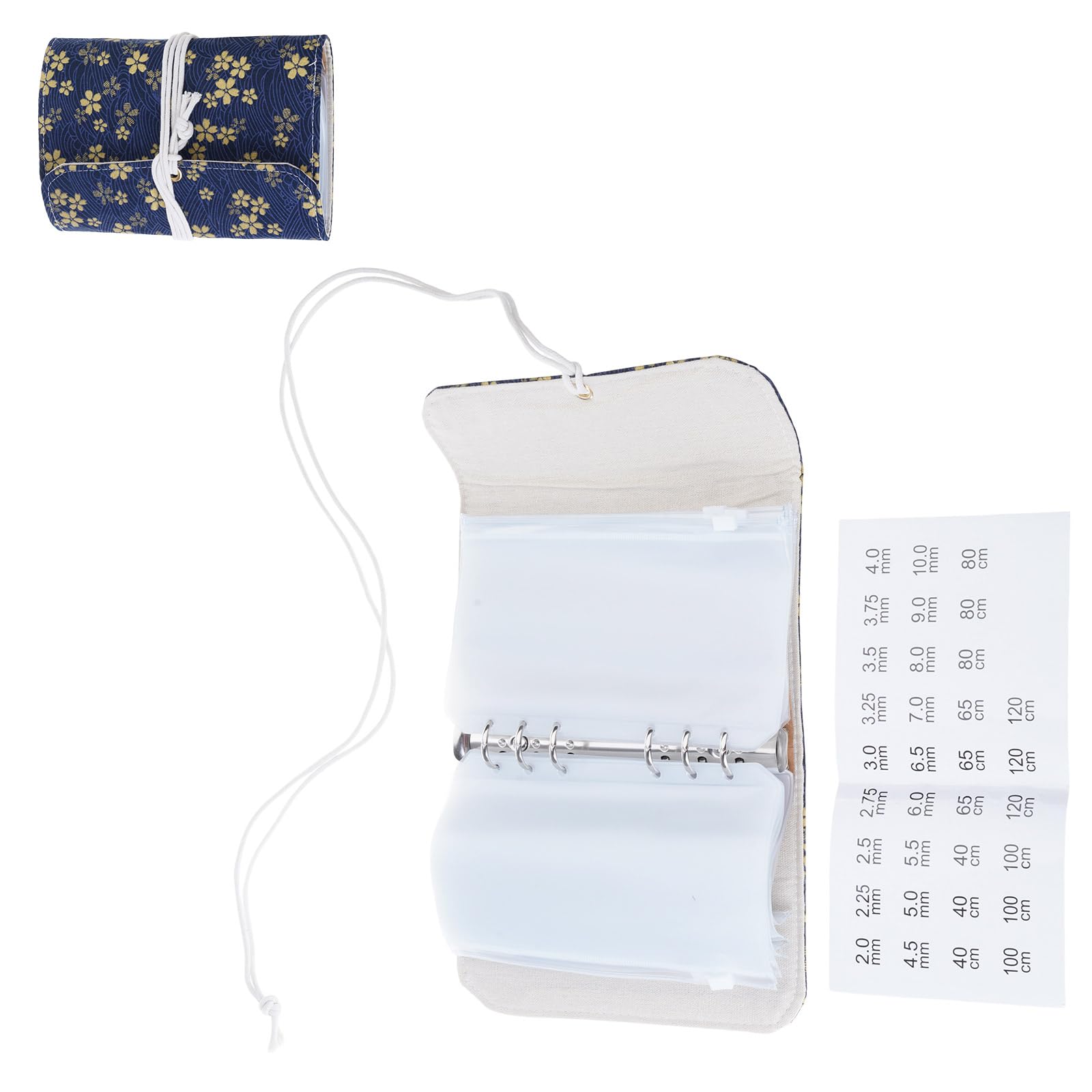 Maxtonser Circular Needle Organiser Bag with 12Pcs Removable Zippered PVC Binder Pocket Portable Knitting Needle Case For Sewing