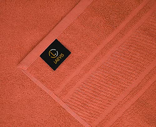 Laevis 100% Cotton Luxury Bath Towels - Towels For Bathroom - 600 Gsm Pack Of 4 (27" X 54") Ultra Soft And Fluffy Bath Towel - Highly Absorbent Bath Towel - Oeko Tex Certified (Fresh Salmon) #TOP4