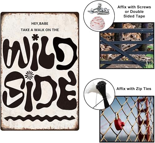 Miniatura 4 de 1 letrero de metal vintage de 11.81 x 7.87 pulgadas, aspecto oxidado, palabras irregulares, letrero de hojalata retro con texto en inglés "Take A