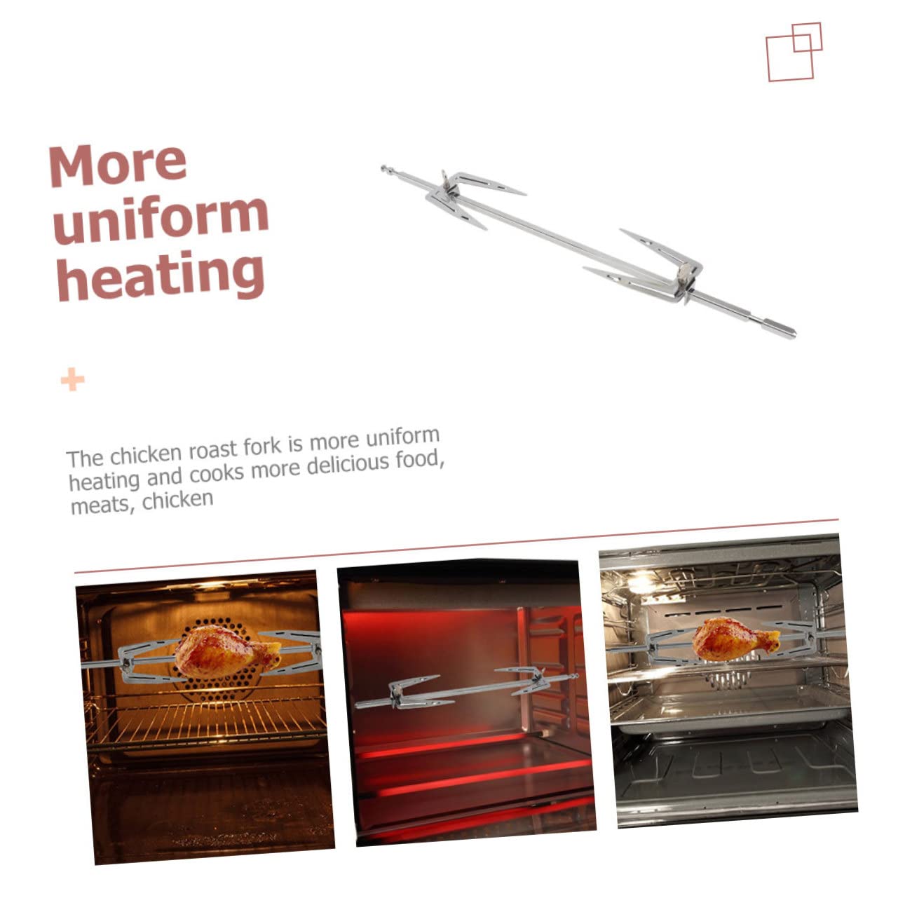 Cabilock 1 Set Bbq Forks for Chicken Roasting Kitchen Supplies with Rod Versatile Grill Tool for Bbq Activities Easy to Store Carry for Poultry Lovers