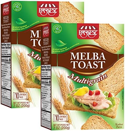 Snacktery Multigrain Melba Toast Crackers, 7 Oz, Pack of 2