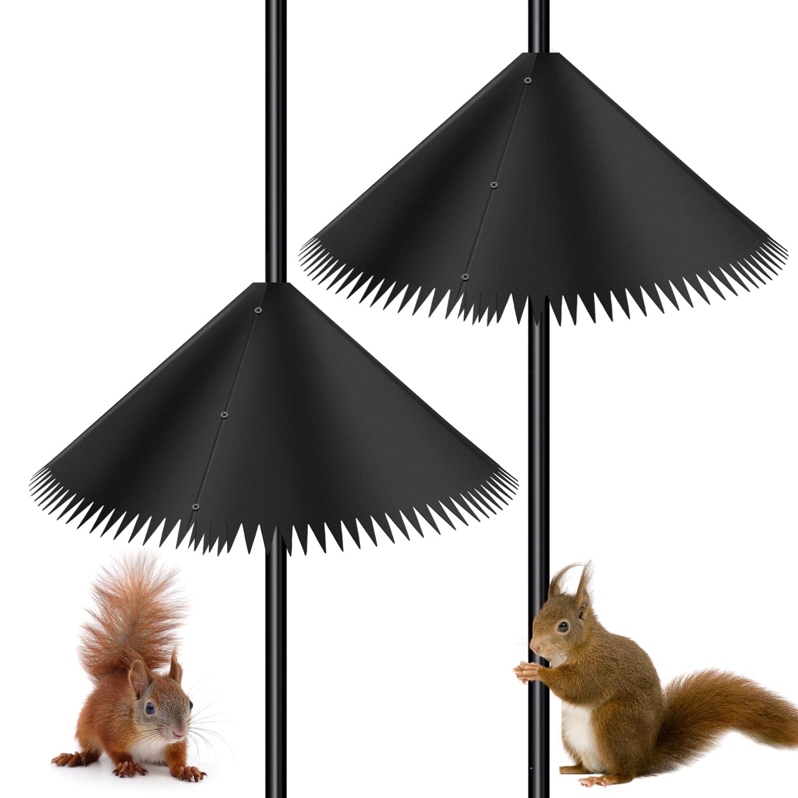 Déflecteur d'écureuil de 61 cm robuste pour poteau extérieur et nichoir