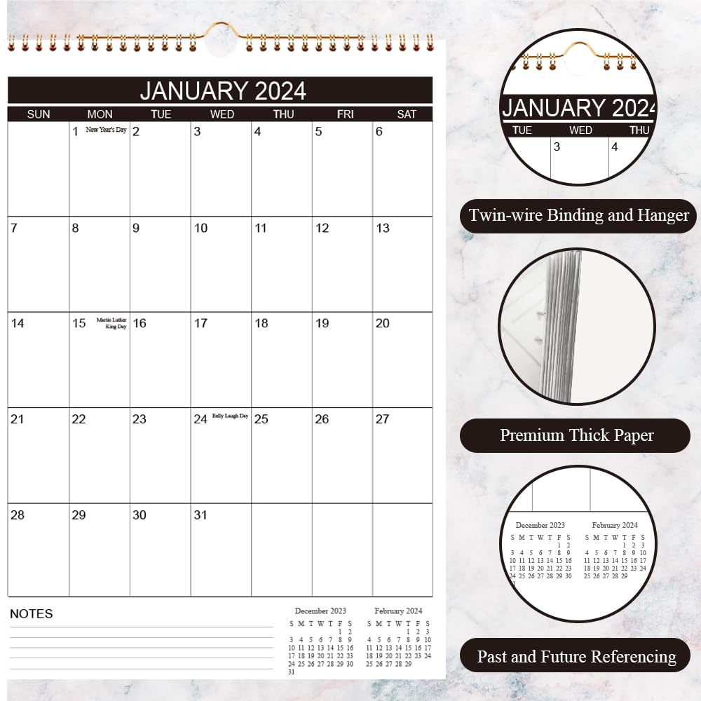 Amazon.com: 2024 Calendar - 17 amazon-com-2024-calendar-17-x-12-wall-calendar-with-january-2024-december-2024-12-months-calendar-with-thick-paper-twin-wire-bound-vertical-black-office-products