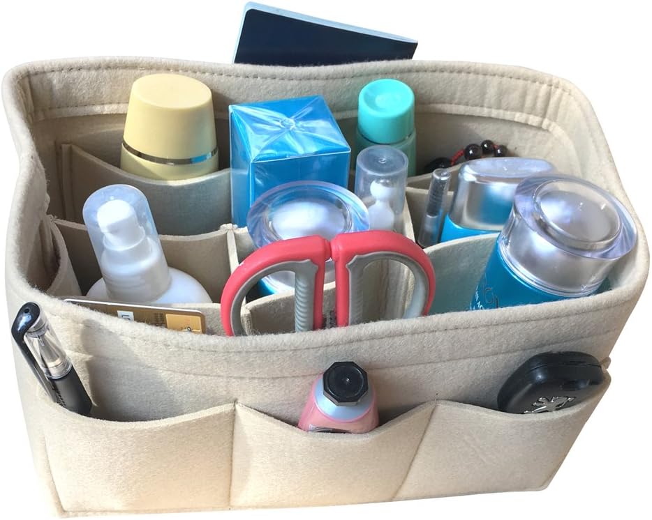 Felt Fabric Purse Handbag Organizer, Bag in Bag, used in Car, Bathroom, Shopping