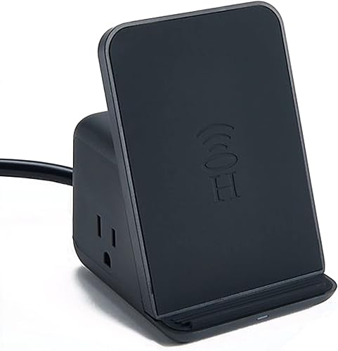 Miniatura 8 de HALO Almohadilla de carga inalámbrica con 3 puertos USB y 2 salidas de CA, estación de carga para teléfono para hasta cinco dispositivos, color rojo