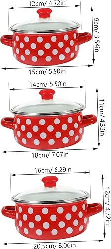 Miniatura 2 de BESTOYARD 1 juego de olla de cocina esmaltada con fondo plano para salsas de leche y fideos instantáneos, utensilios de cocina versátiles con diseño