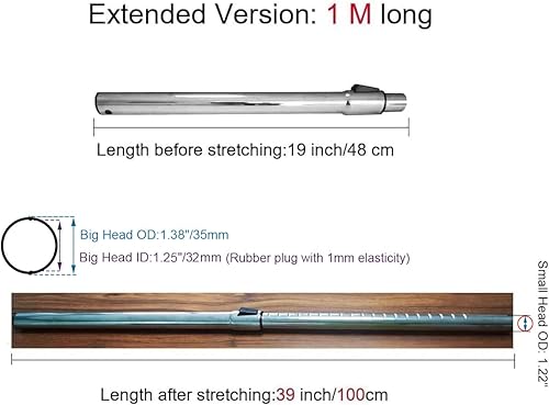 Miniatura 2 de Eagles Varitas de extensión de 1-14 pulgadas, accesorios para aspiradora, manguera de vacío de 1.260 in, extensión de tubo de varilla cromada hasta