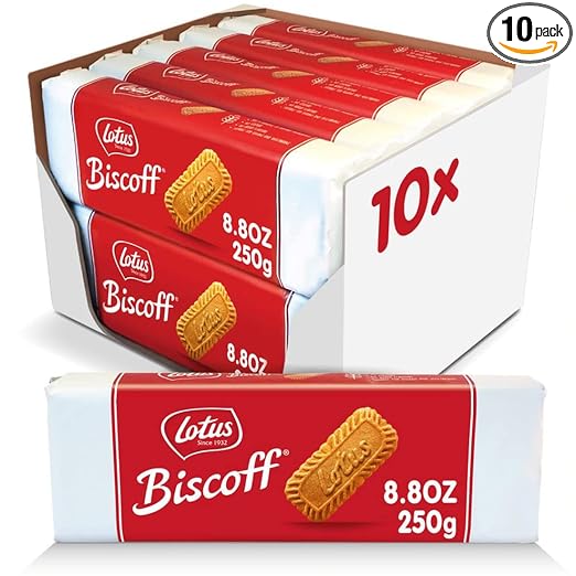 Lotus Biscoff Cookies - Caramelized Biscuit Cookie - 10 Counts x 250 Gram - Non-GMO Project Verified and Vegan