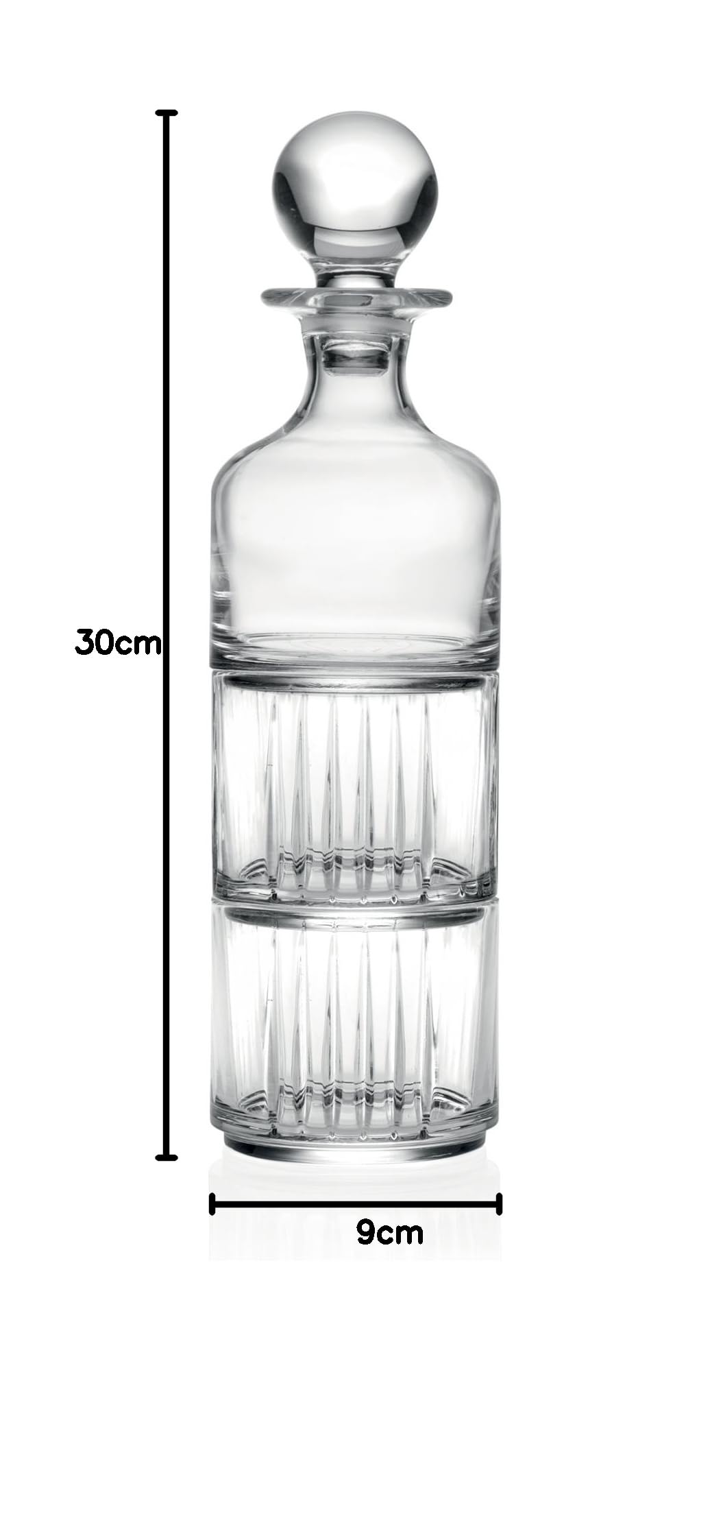 RCR 25535020206 3-częściowy zestaw szklanek do whisky z kryształowym dekanterem