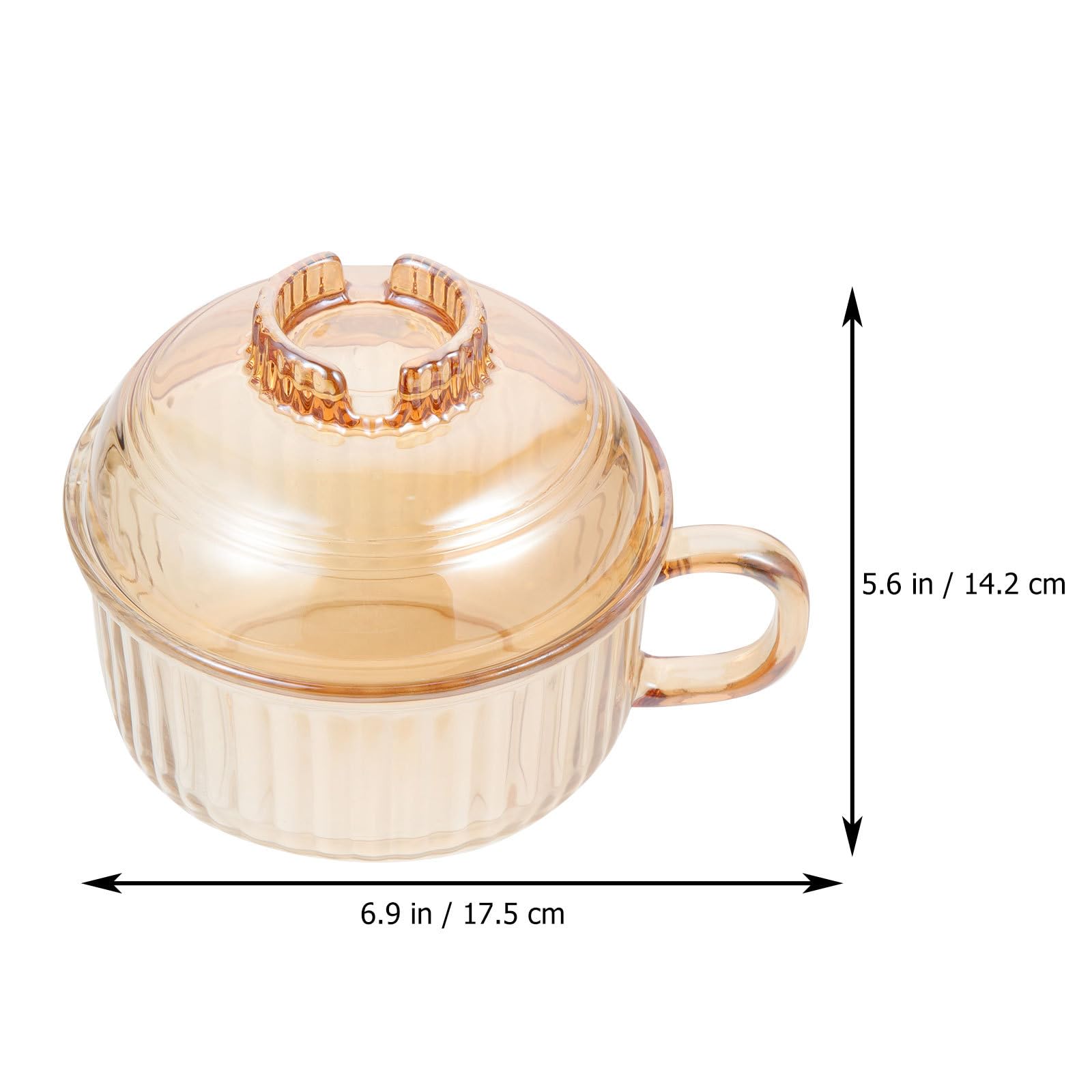 Cuenco de Vidrio Marrón Resistente al Calor y Fácil de Limpiar para Sopa con Tapa Diseño Simple y Delicado Adecuado para Familias y Restaurantes