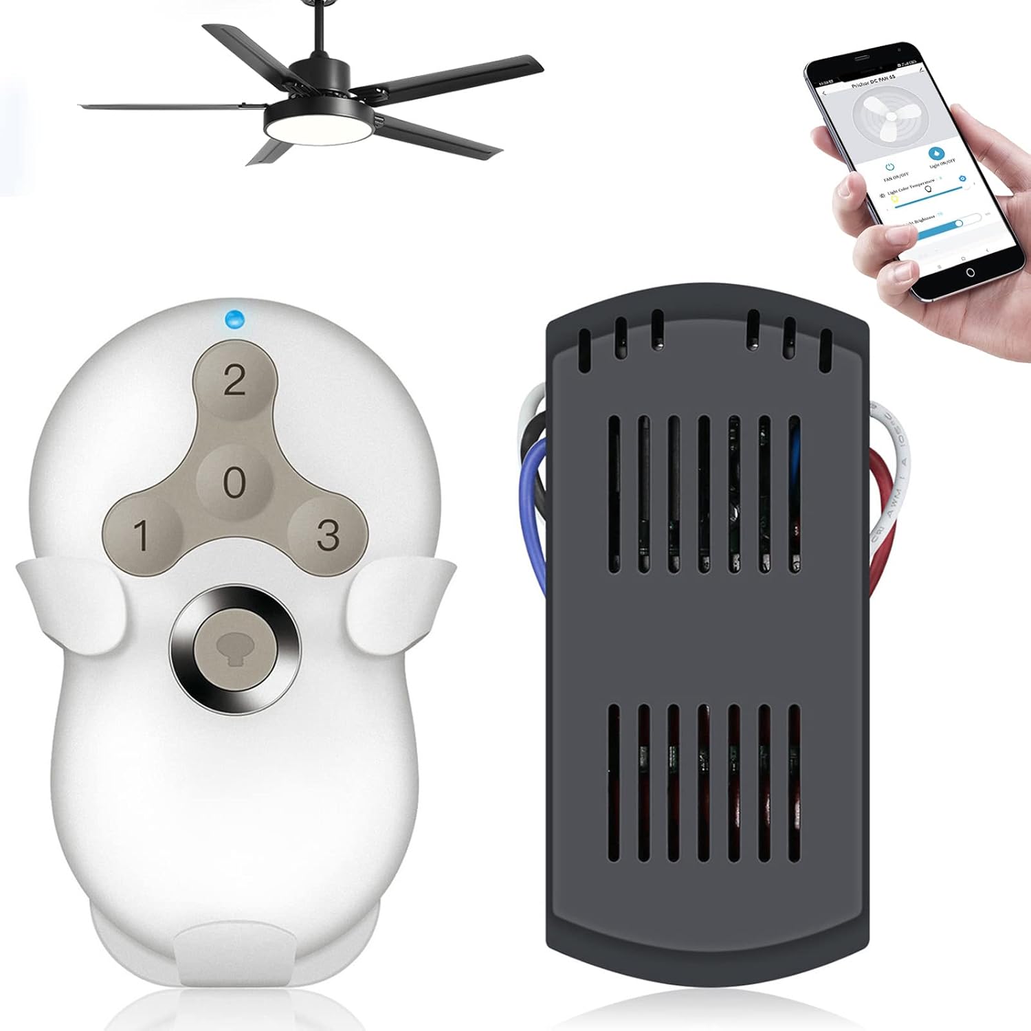 Smart WiFi Ceiling Fan Remote Control, Universal Fan Remote Kit for Hunter Harbor