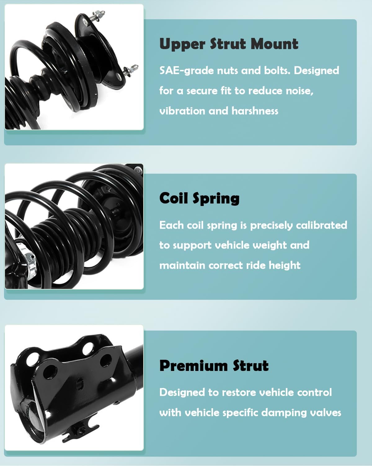 SCITOO Front and Rear Pair Strut & Spring Complete Assembly Compatible with 2000 2001 2002 2003 2004 2005 for Toyota Echo Complete Struts 171575 343295