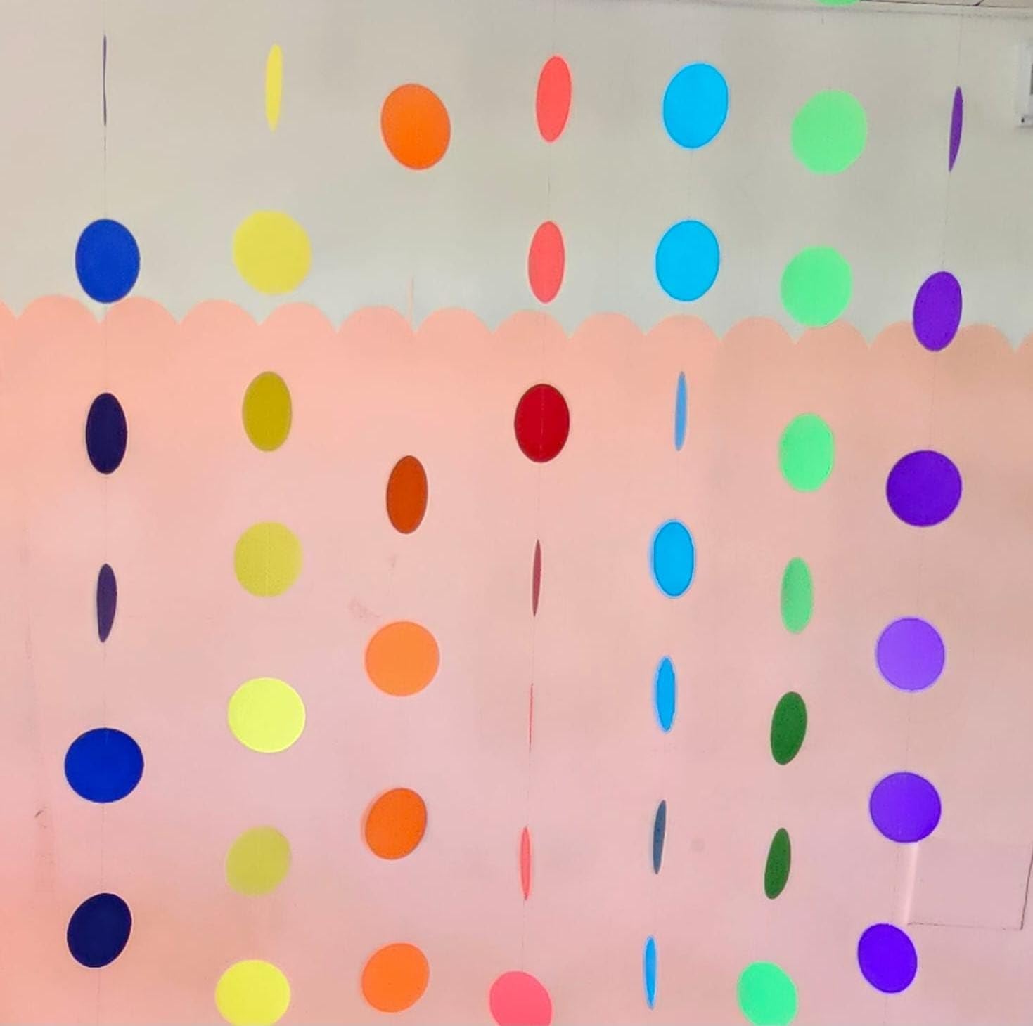 The Banner Company's Rainbow Theme Single Colour Circle Set of 7 * 3Meter for Decorations.