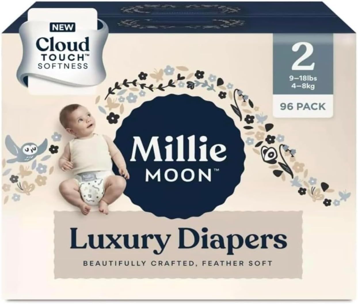Millie Moon Luxury Diapers - (Size - 2 and Count - 96)