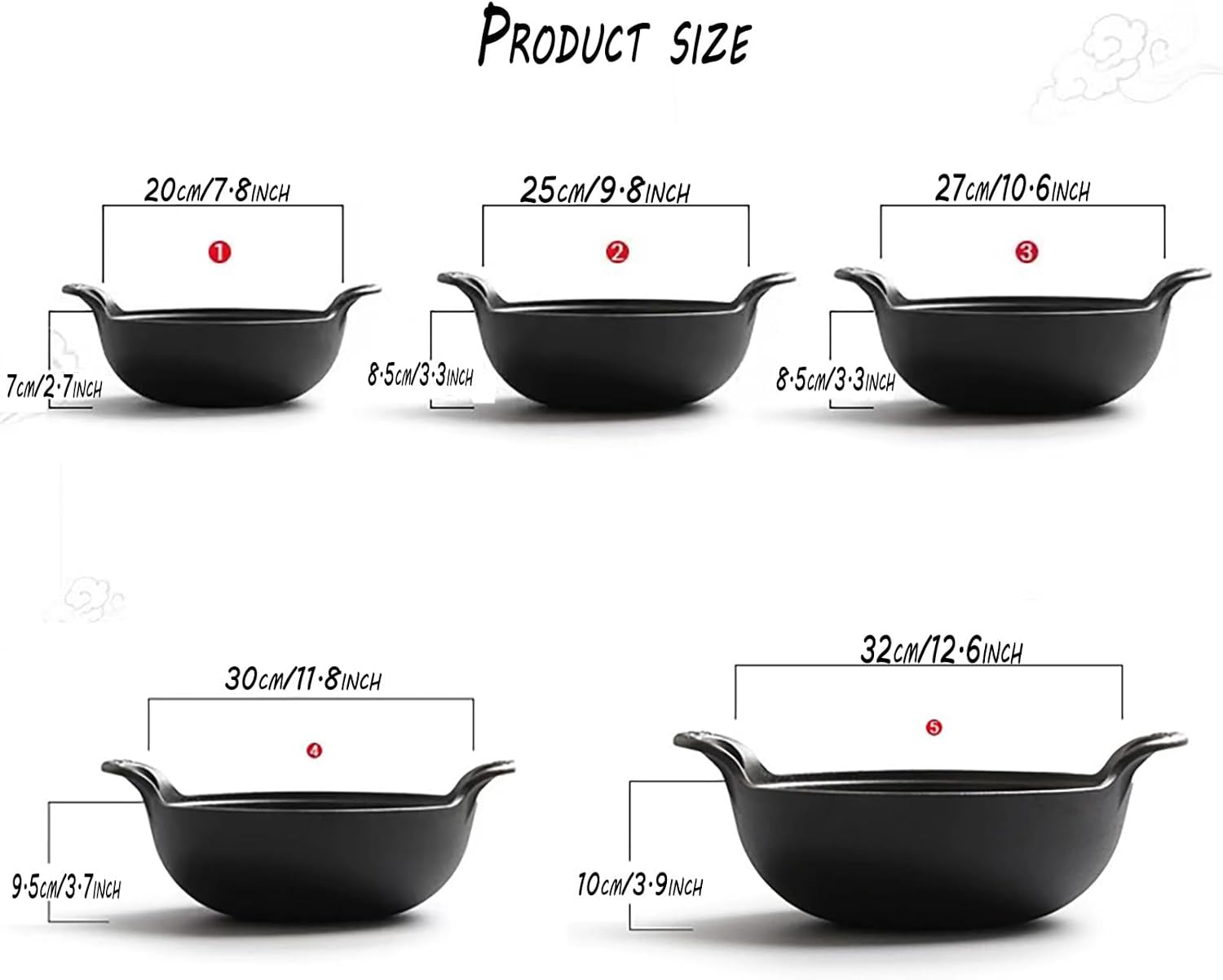 Cast Iron Wok, Outdoor Cast Induction Skillets Cooking Pots Cookware Frying Pot Soup Pot Hanging for Home Outdoor Hot Pot Home Pot Cooking Stir Frying Steaming,20cm/7.8inch