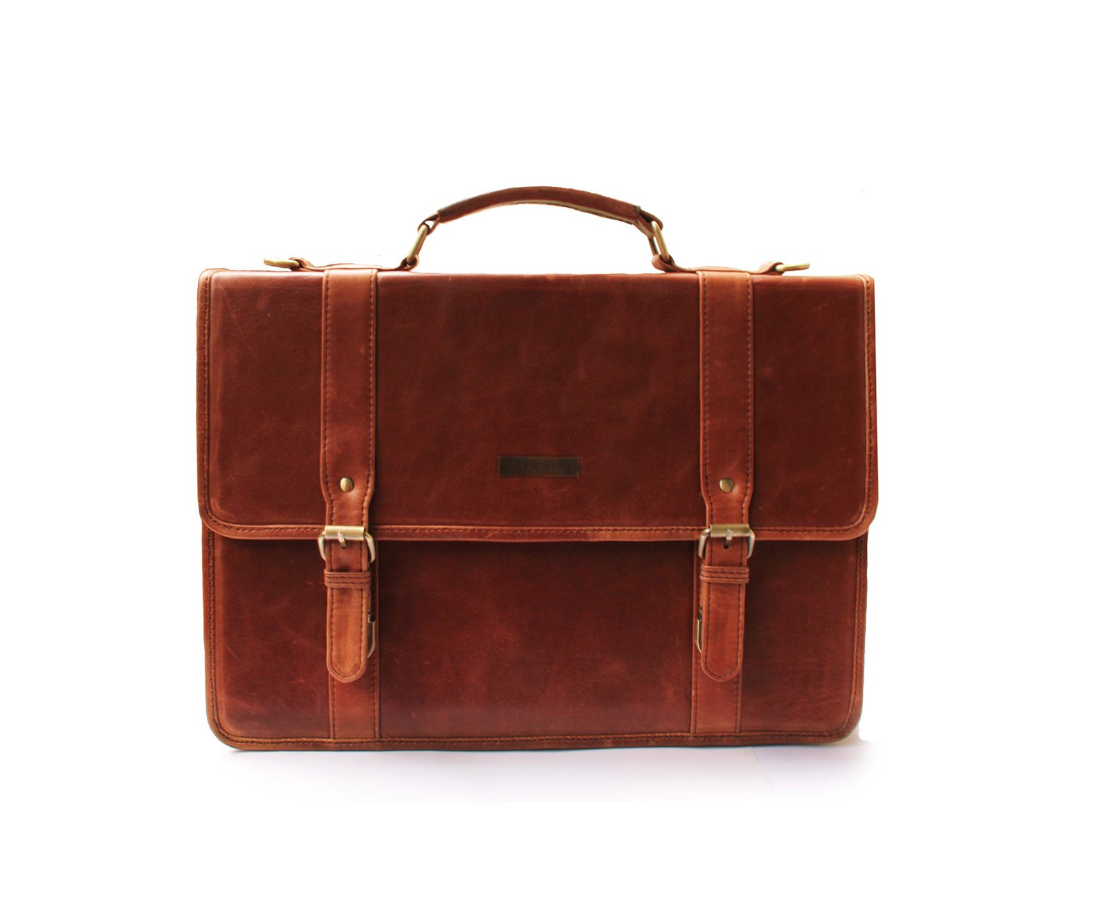 Leather Tan Brown Briefcase Bag with Stylish Holders-image-15