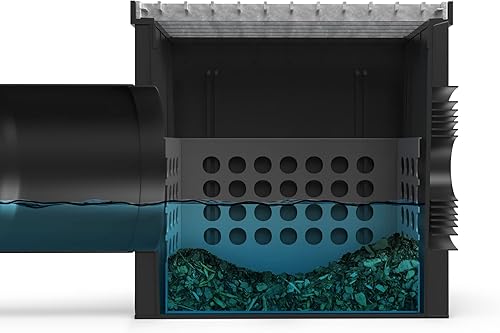 Miniatura 4 de Vodaland - Cuenca de captura de 16 x 16 pulgadas. Plástico PPE con rejilla de acero galvanizado estampado y cesta de sedimentos incluida.