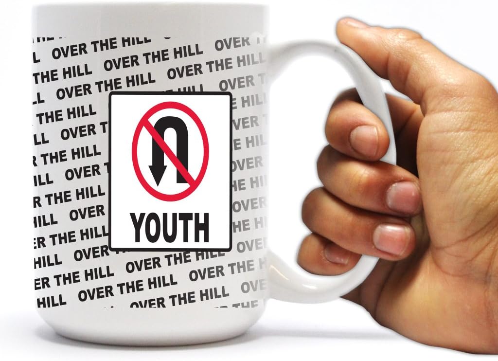 VictoryStore Ceramic Mugs - Happy Birthday Over the Hill Coffee Mug - 'Lost Youth' - 15 ounces Ceramic Mug