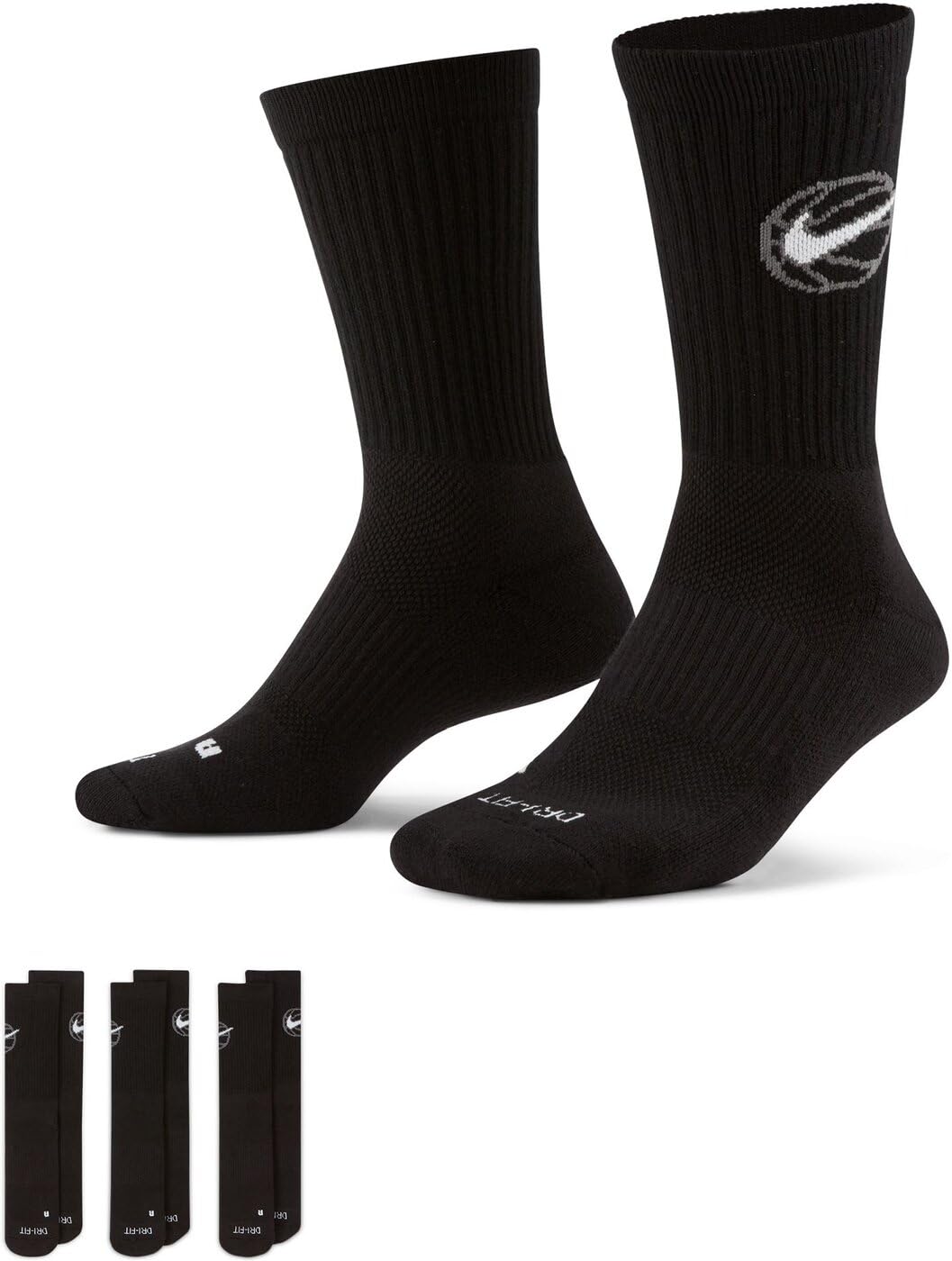 Nike Unisex Adult Everyday Crew Basketball Socks (3 Pair)