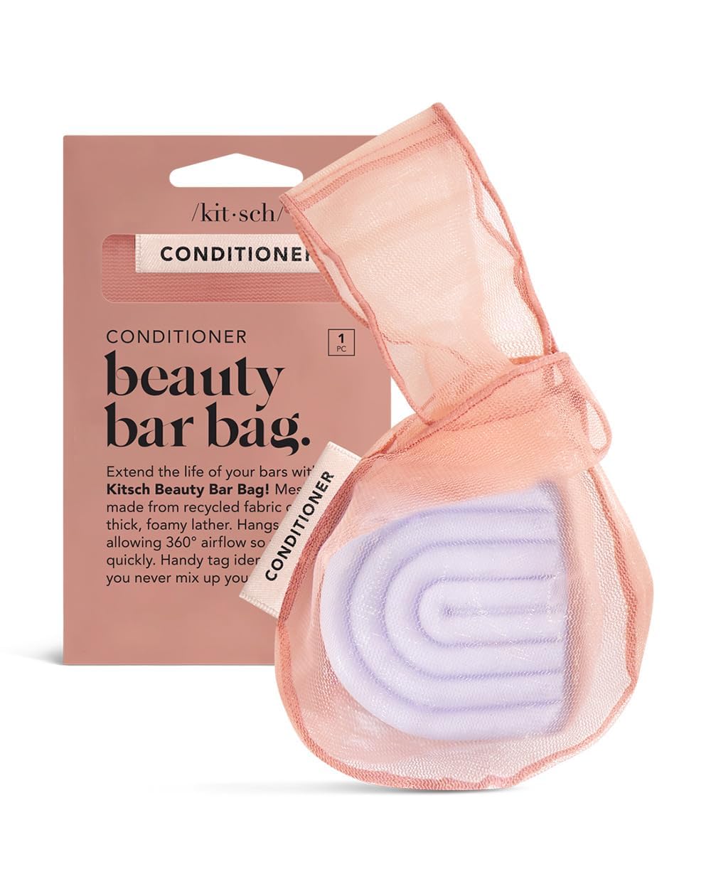 Bar Soap Saver Bag - Recycled Mesh Beauty Bar Pouch for Body Wash, Conditioner & Shampoo Bars, Holder to Preserve Soap, Eco-Friendly, Patented Bag - Terracotta
