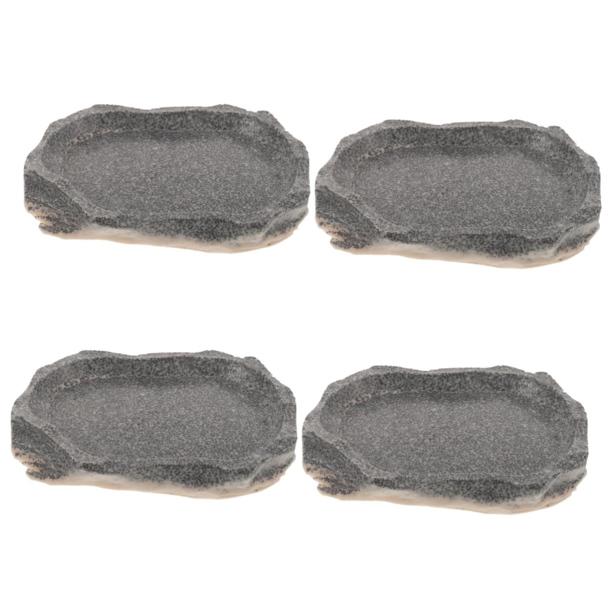 POPETPOP 4 Piezas Cuenco para Mascotas Accesorios para El Hábitat De La Tortuga Plato De Agua De Tortuga Contenedor De Comida para Reptiles Tazón De Lagarto Animal Resina Bandeja para Beber