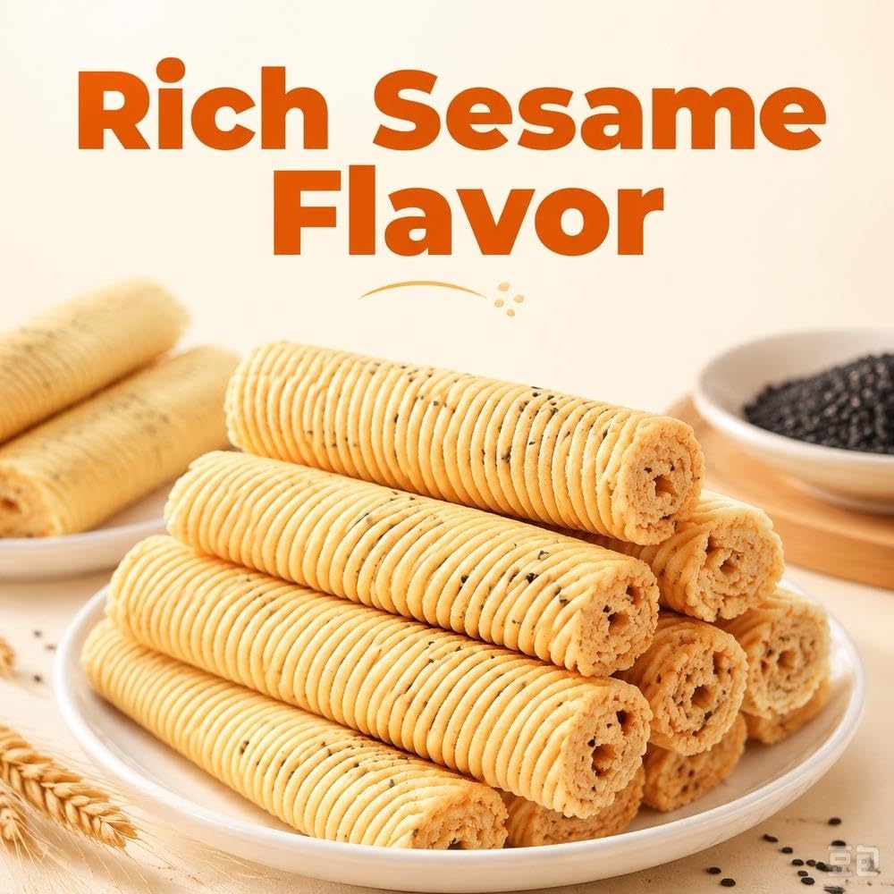 Rollo De Huevo Con Sésamo Galletas Crujientes 520g Party Snack
