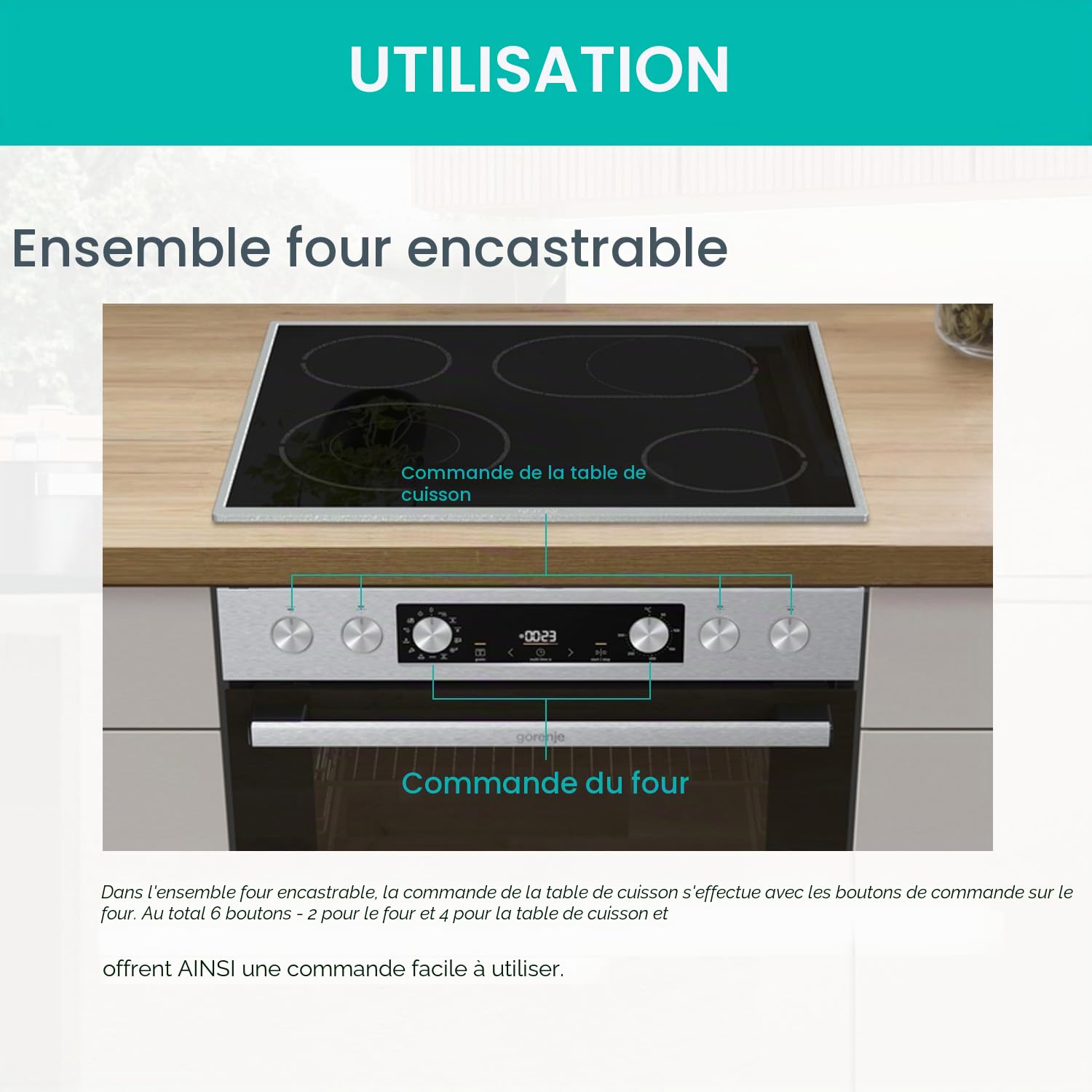 Gorenje Set Four & Plaque - 77L - ExtraSteam - AirFry - PizzaMode - PerfectGrill - Inox