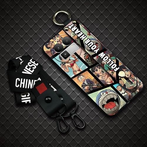 Phone Case Compatible with Realme GT8 China/C85 5G, Cartoon Shockproof Dirt-resistant Ring Wristband Waterproof Anti-dust Graffi