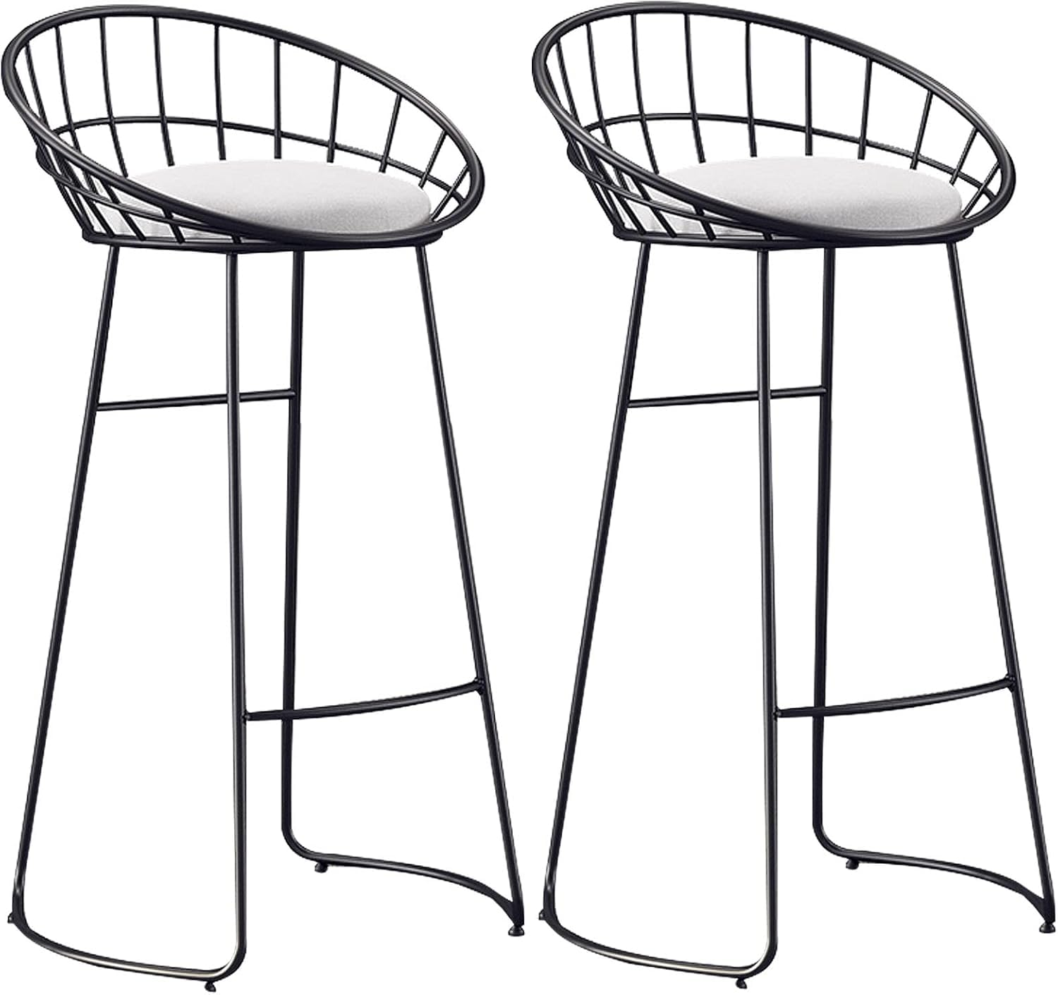 Tabourets de bar rembourrés en velours haut de gamme avec dossier ergonomique