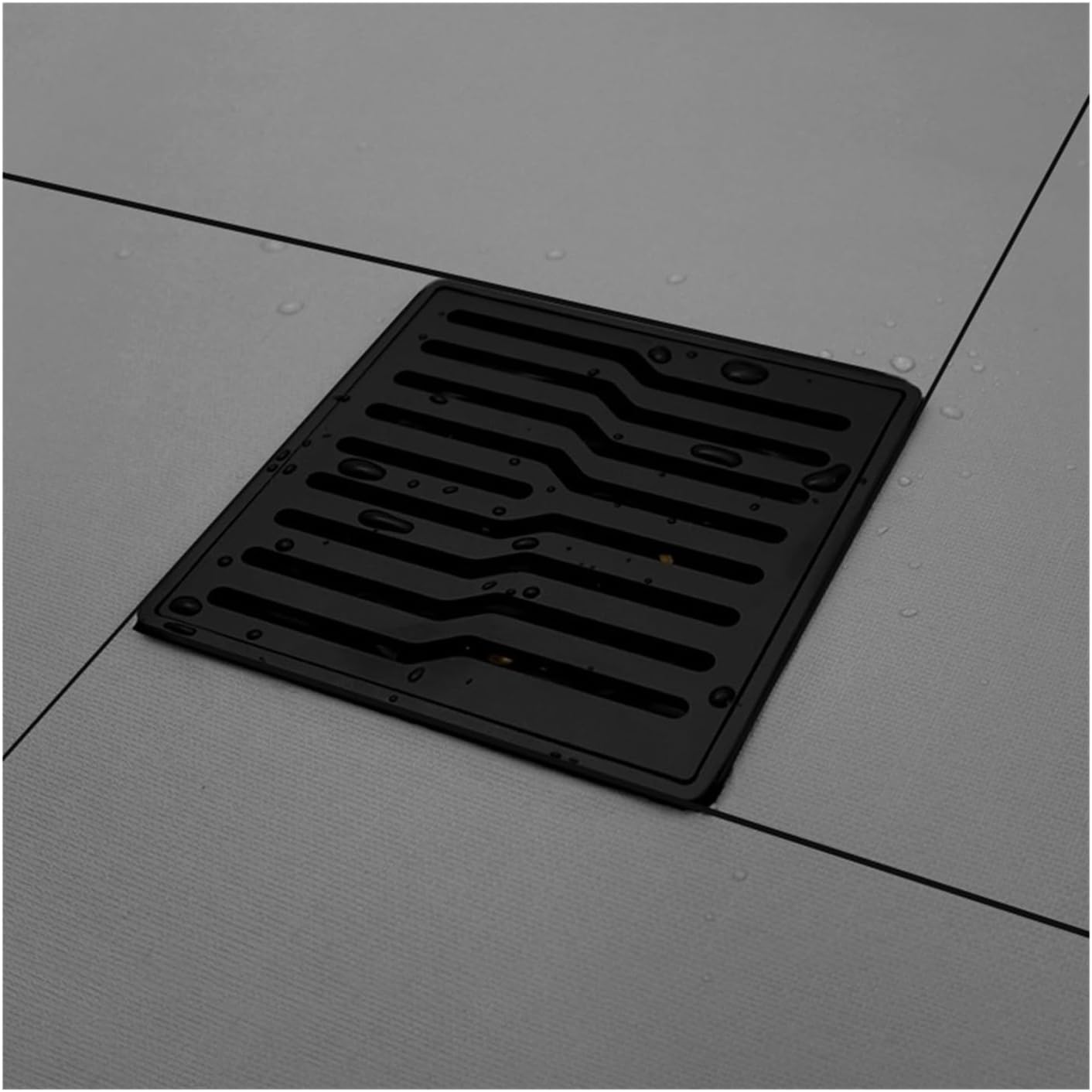Stainless Steel Floor Drain Shower Room Washing, Square Brushed Gold Black Wastes Hair Strainer Trap(Brushed)