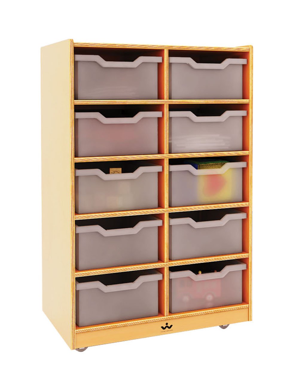 10 Cubby Mobile Tray Storage Cabinet