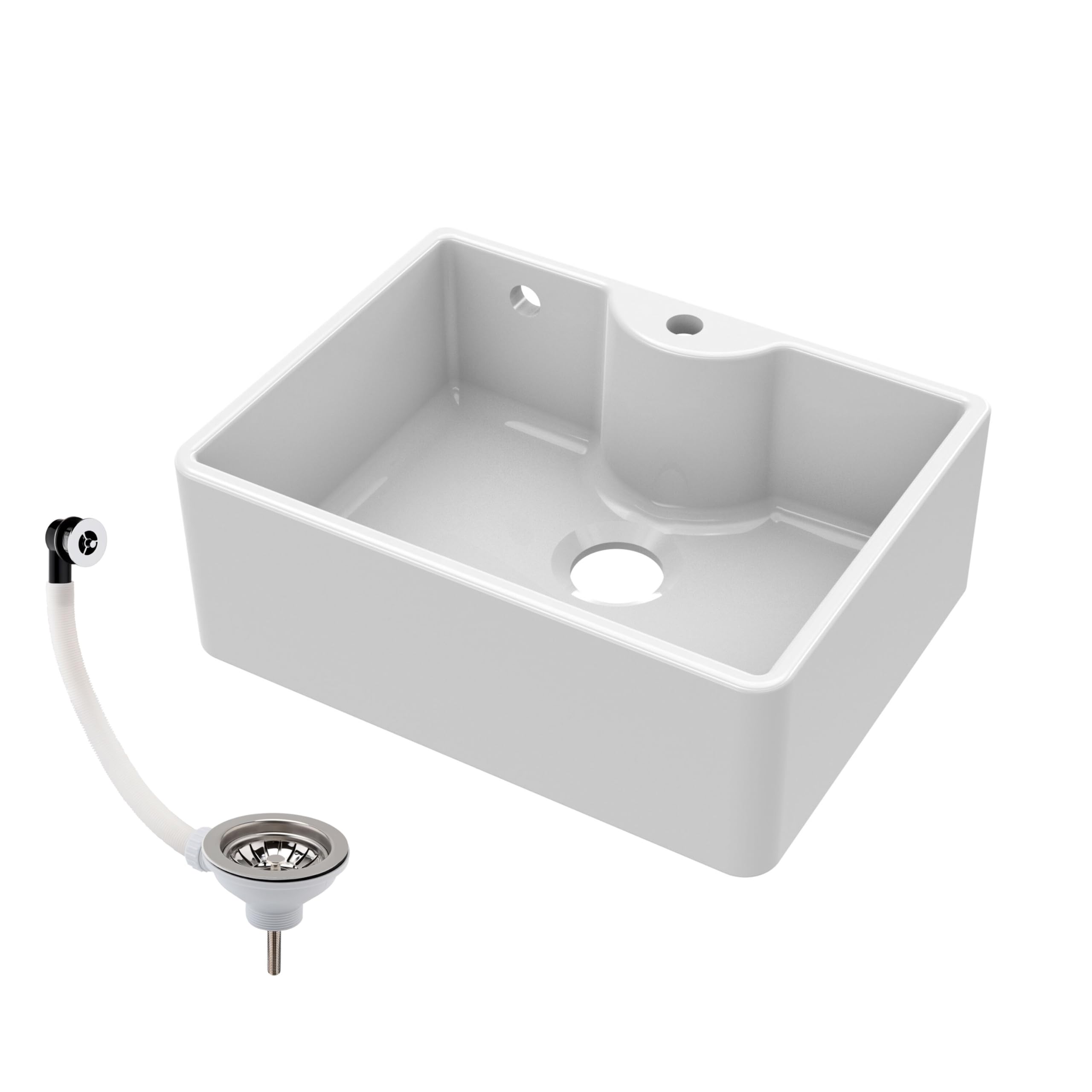Balterley Fireclay Butler Sink - 1 Bowl - White - 595x450x220mm