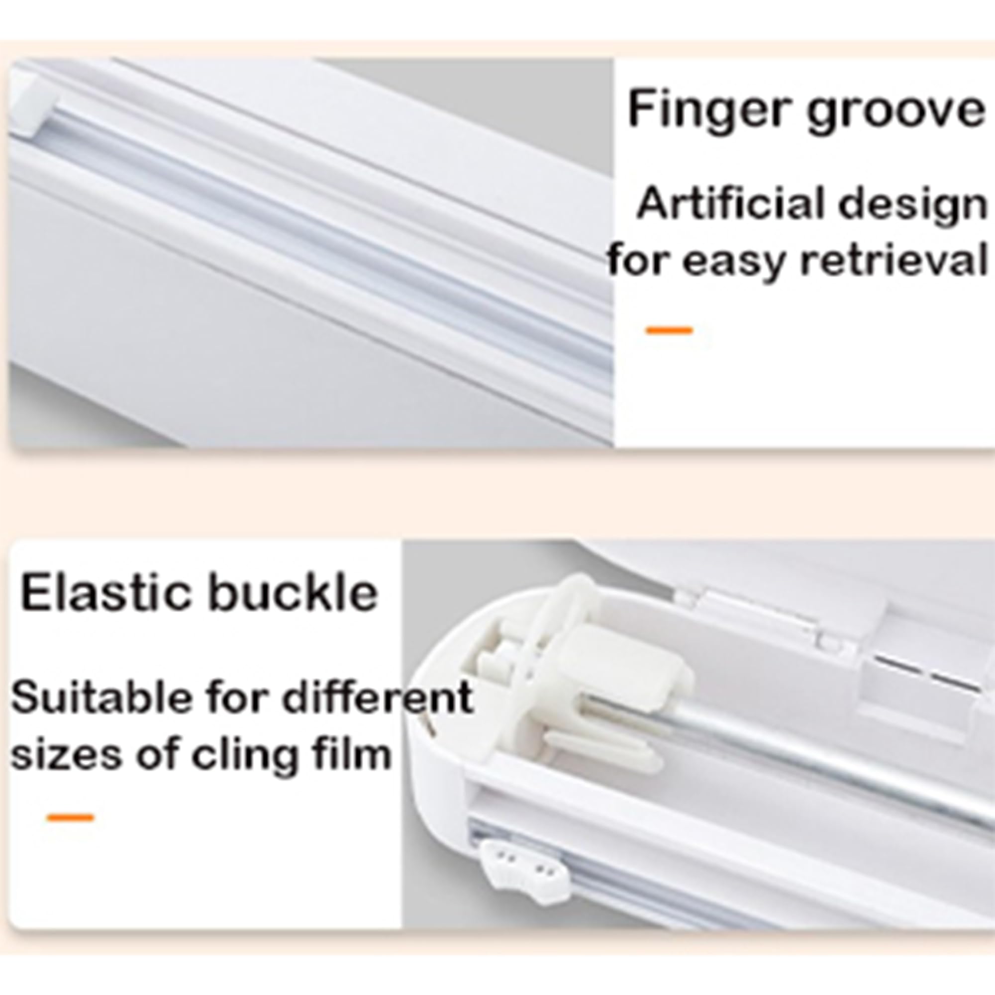 SUQ Distributeur de Film Étirable à Ventouse, Dérouleur Coupe-Film Papier, Coupe-Film en Plastique Réutilisable pour Film Alimentaire, Feuille d'Étain, Cuisine à Domicile, Restaurant, Sans BPA (Blanc)