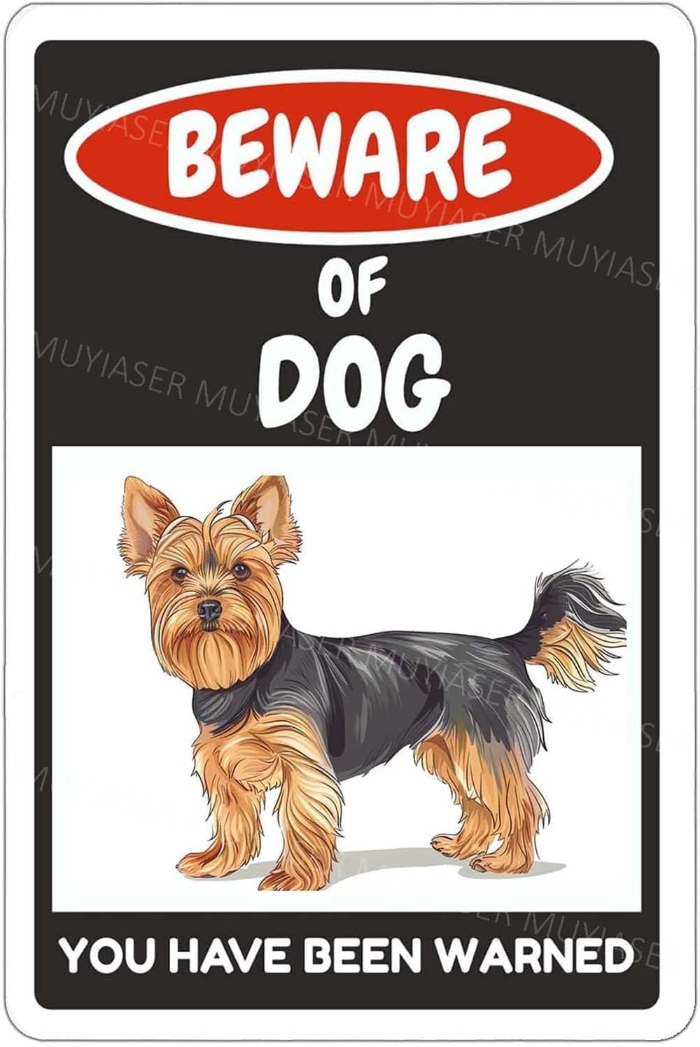 (2-Pack) Metal Tin Sign Beware Of Dog Sign Yorkie You Have Been Warned Signs Door Sign Warning Sign For Fence Gate Yard Home Wall Decor 8x12 Inch
