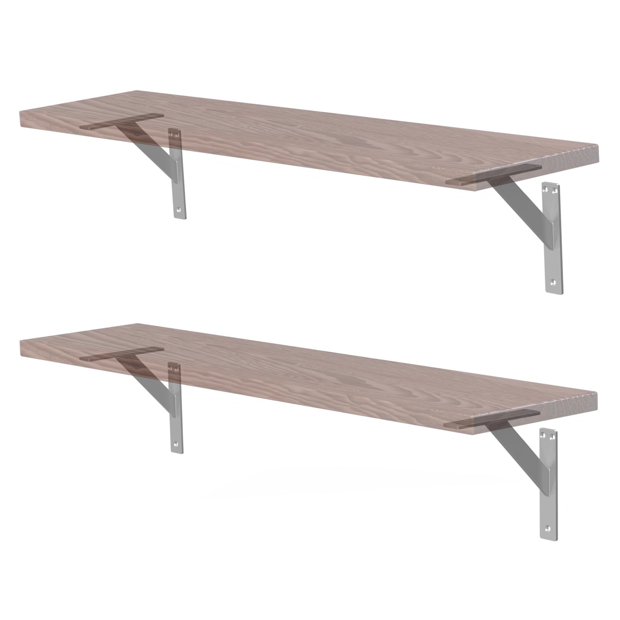 ML-Design 4 Pièces Support d'Étagère, 180 x 180 mm, Argent, en Aluminium, Robuste, Style Industriel, Support Mural pour Étagère Console Murale Projets de Bricolage, Matériel de Montage Inclus