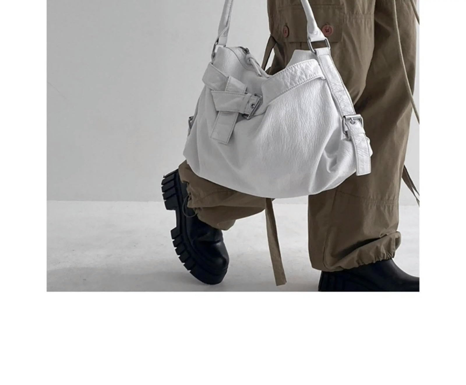 Retro motocykl torba na ramię, duża pojemność crossbody ręczne dla mężczyzn i kobiet codzienne użytkowanie podróżne-czarna