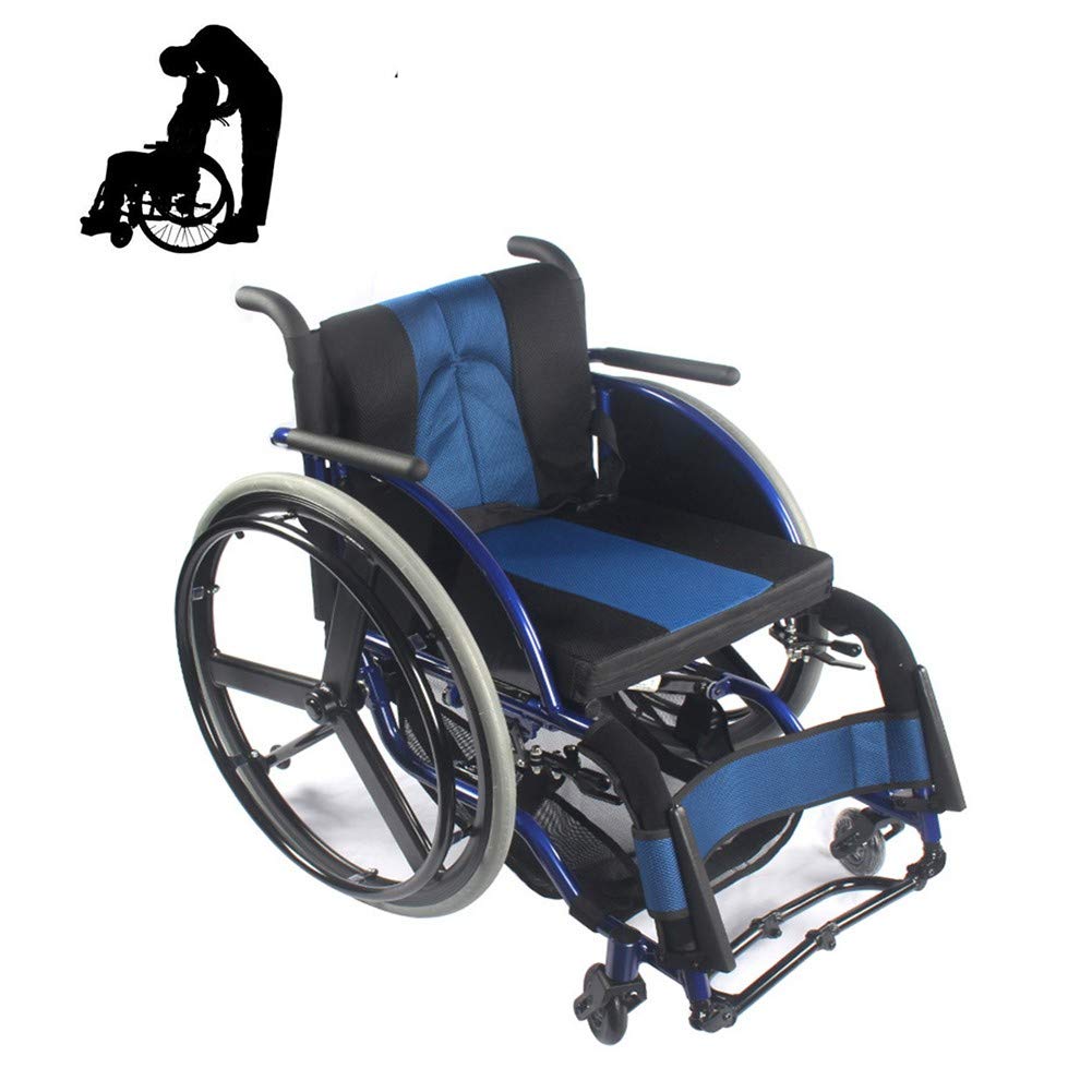 Amazon.co.jp: スポーツ車椅子、高齢者用折りたたみ式アルミ車椅子Blue