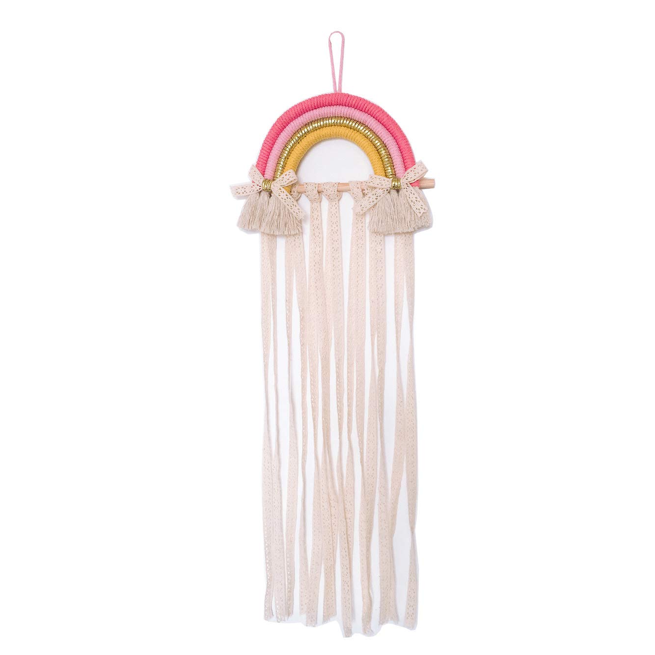 Organizzatore di arco per Supporto Archi per Capelli Decorazione Arcobaleno Decorazione Della Parete Decorazione Clip per Capelli Appendiabiti per la decorazione della Casa (Rosa)