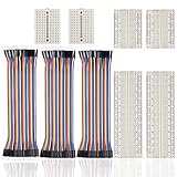 Breadboard Dupont Wires Kit, AUSTOR 6 Pieces Breadboard Prototyping Boards (830/400/170 Ties) with 120 Pieces Multicolored Jumper Wire (M/M, M/F, F/F) for Arduino Experiment Prototype Shield