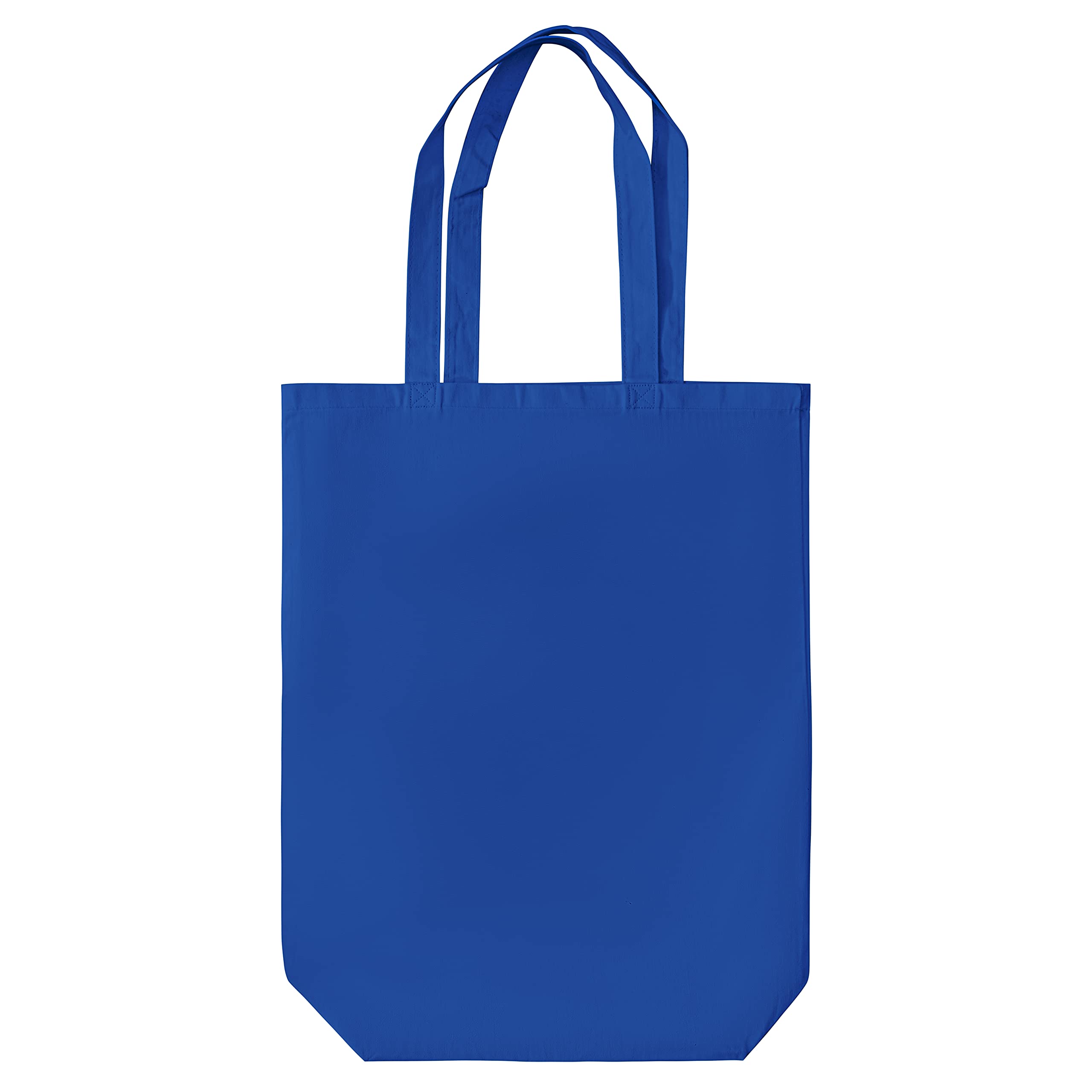 IMFAA Heavy Duty 100% Cotton Canvas Reusable Strong Shoulder/Hand Tote Shopping Bags (Pack-5, Blue)