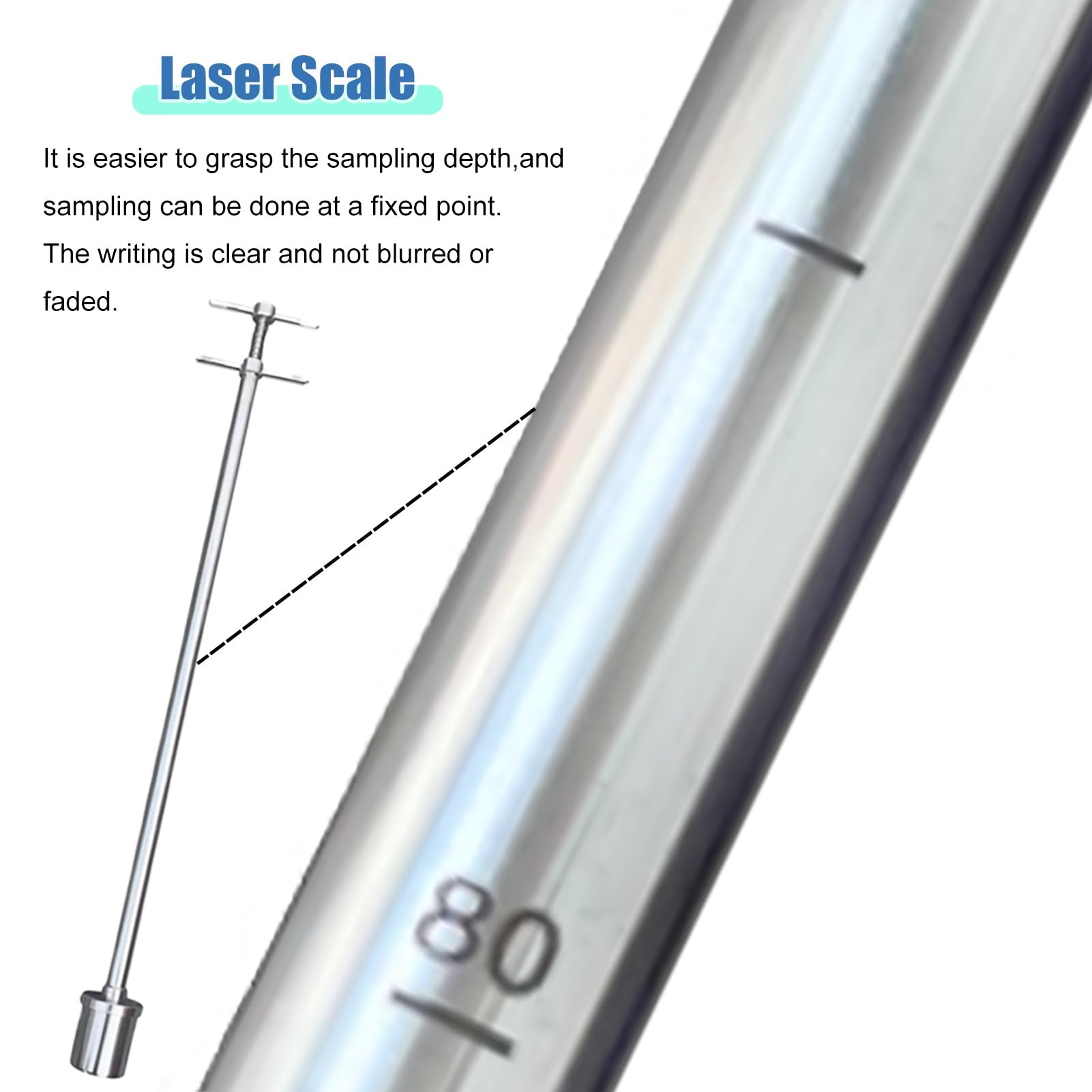 Tubo de muestreo de agua, ligero para pruebas ambientales, muestra de líquidos viscosos