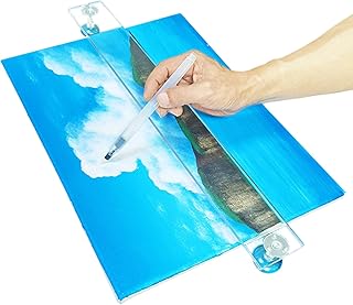 Artist Leaning Bridge, Clear Acrylic Wrist Leaning Bridge for Sketching Art Drawing Tool Artist Leaning Bridge Hand Rest with Adjustable Height Clear Acrylic Wrist Leaning Bridge