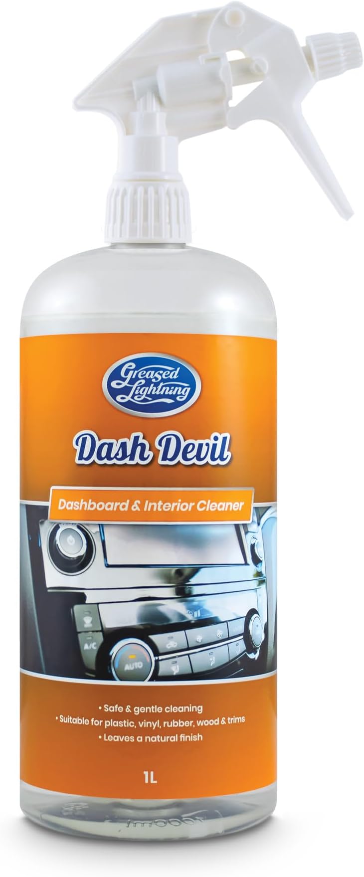 Greased Lightning Dash Devil Interior Car Cleaner - Removes Dust, Dirt, and Grime, Leaves Natural Matte Finish, Safe for All Surfaces 1 Litre