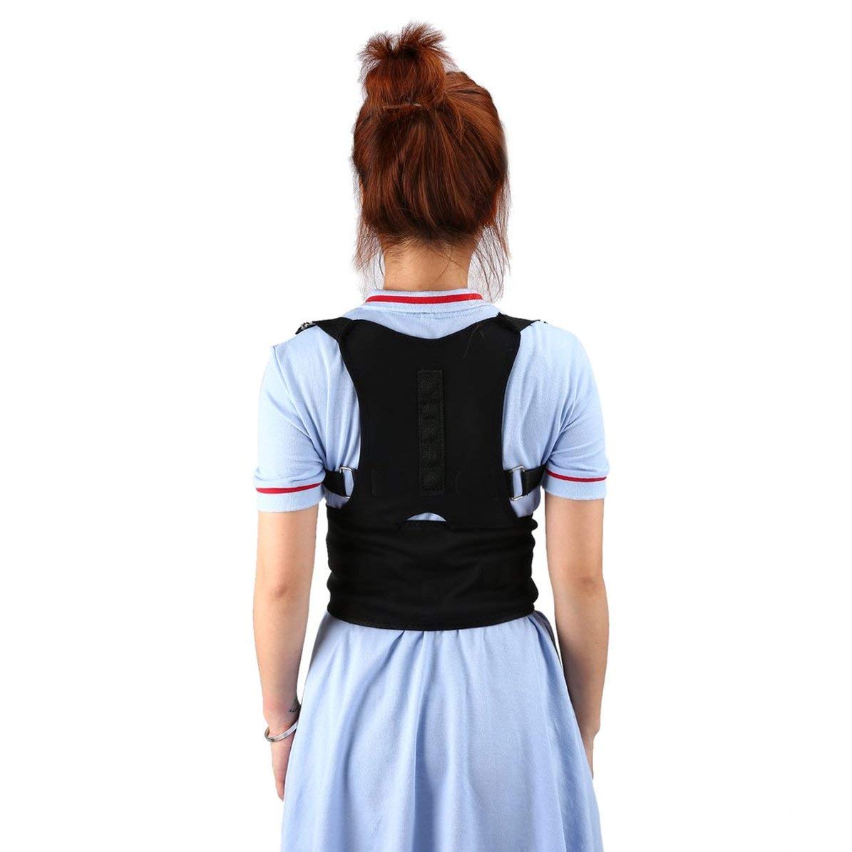 Monllack Corsé Corrector de Postura cómodo Ajustable para Hombres y Mujeres, Soporte para la Espalda, Soporte Lumbar, cinturón para la Espalda, Soporte Lumbar (Negro)