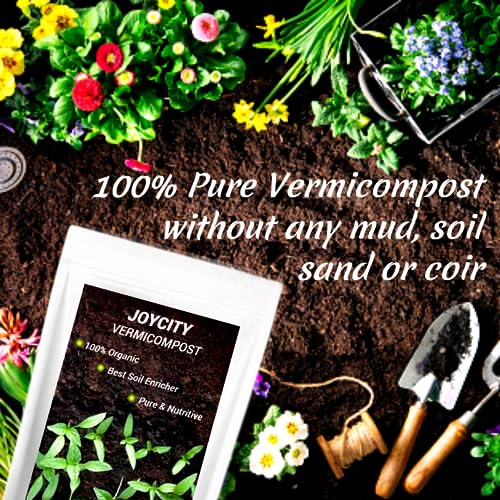 Joycity Organic Vermicompost for Plants | Enriched Manure for Home Gardening | Essential Fertilizers for Home Garden (100Gms)