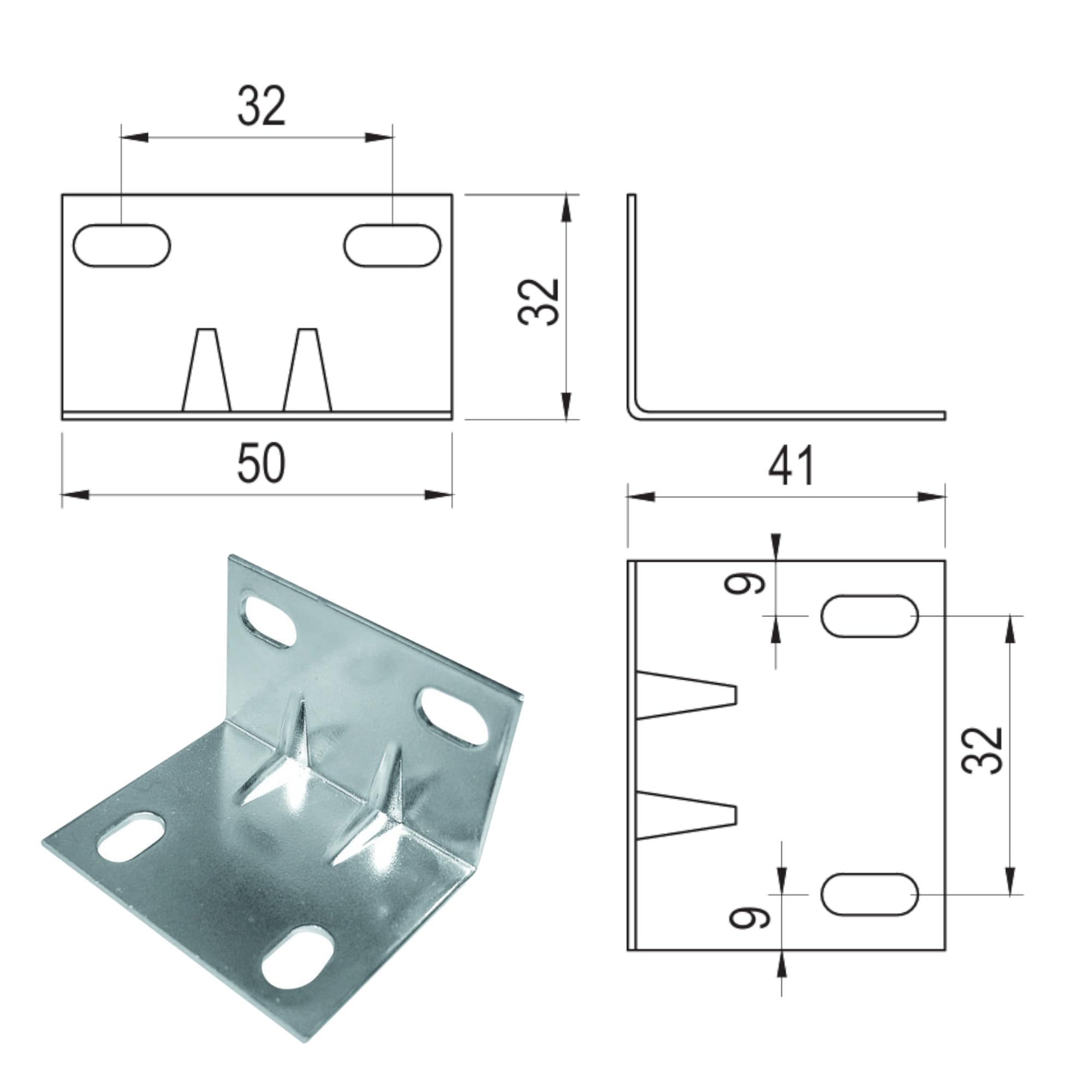 Image secondaire de Lot de 5 Équerres de Fixation Métalliques 90° - Renfort Universel pour Meubles