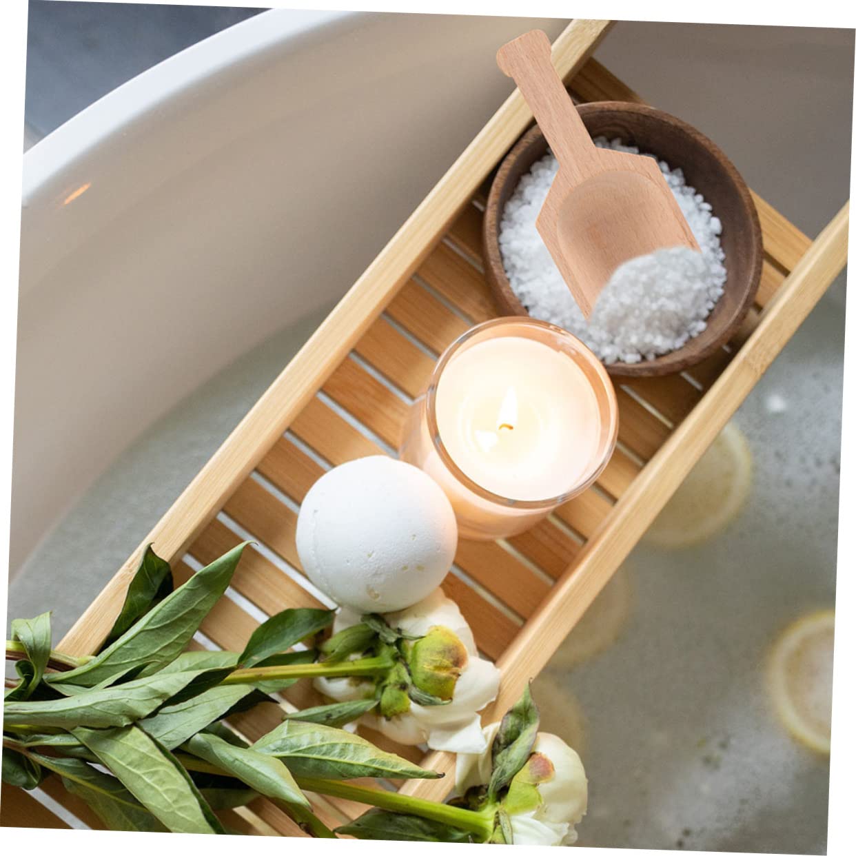 ULTECHNOVO 4sets Ergonomic Salt Scoops Mini Bath Salt Spoon for Tea Bath Household Restaurant Use 3pcs*4