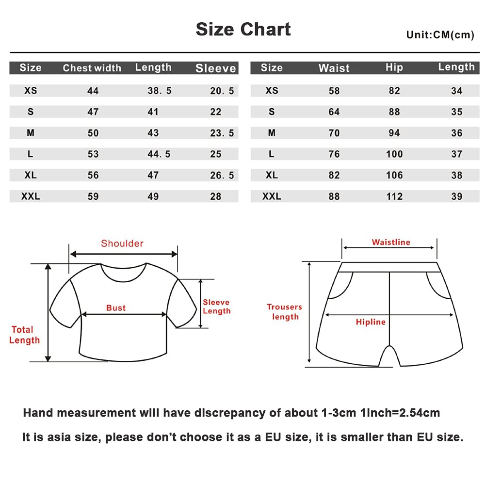 LKY STAR Hazbin Hotela T-Shirts et Shorts Set Anime Charlie/Angel Dust Cosplay Haut Court et Shorts 2pcs pour Femme Fille