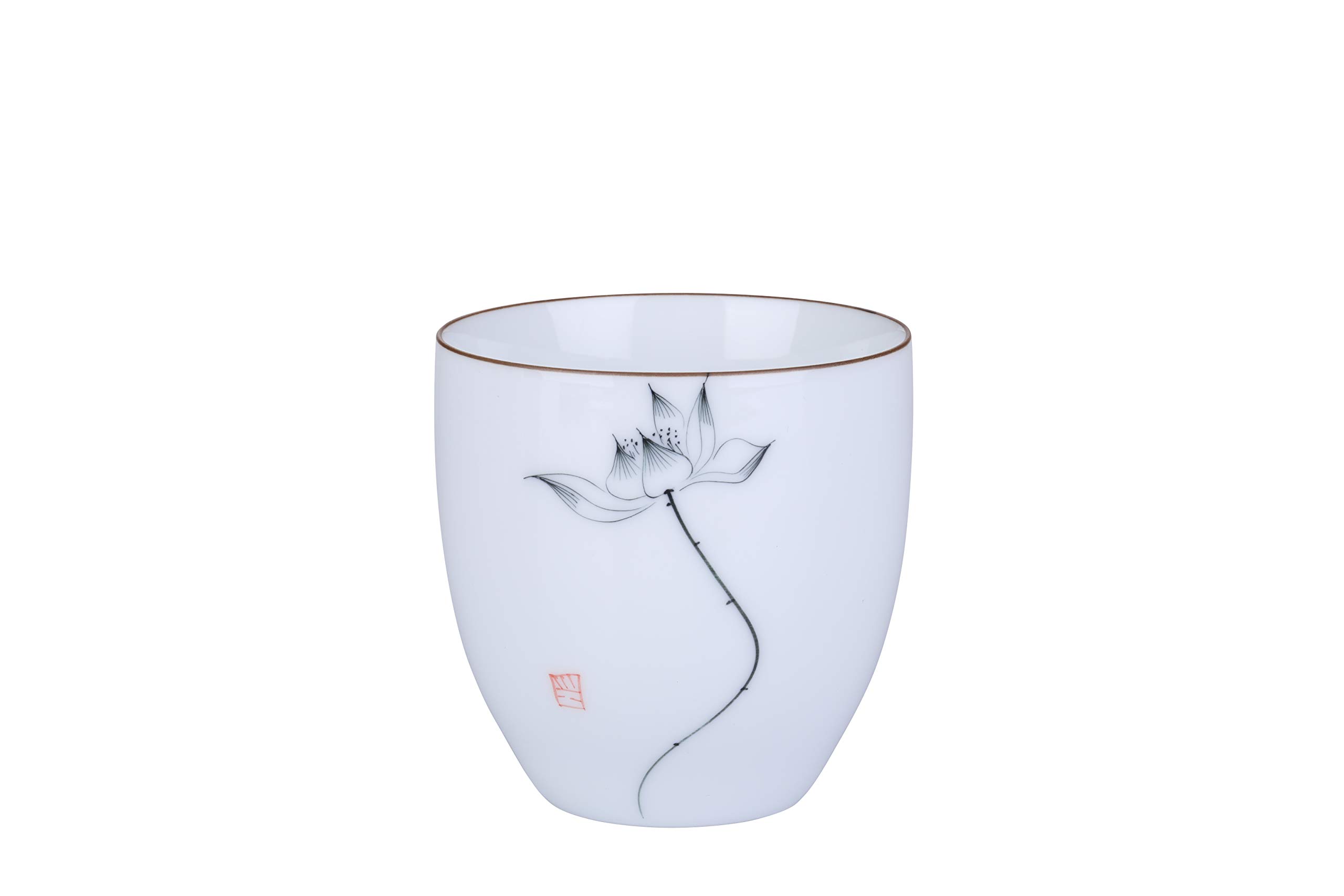 I-MART 4 szt. chińskich ceramicznych filiżanek do herbaty kung fu, zestaw filiżanek do herbaty, 140 ml