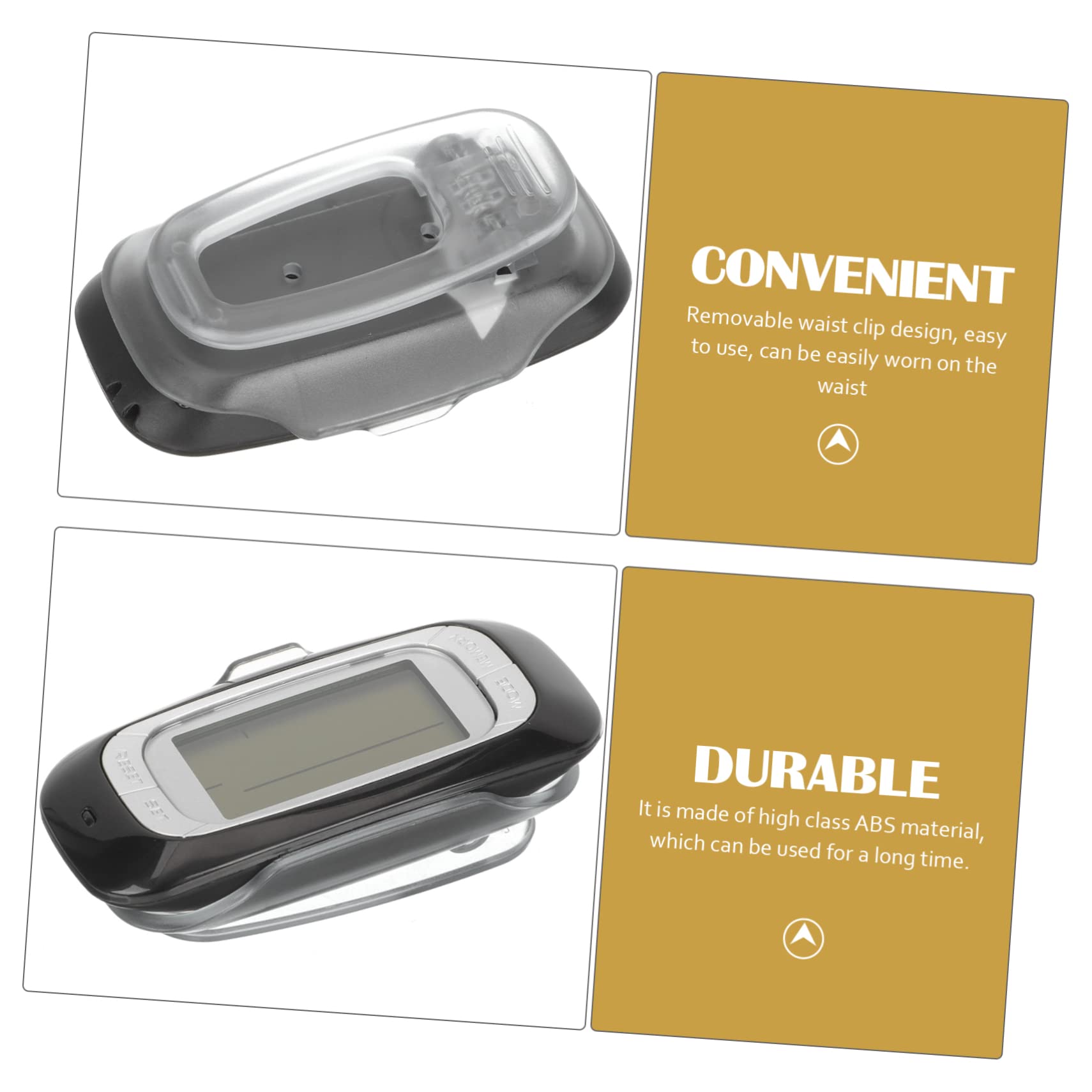 BESPORTBLE 5 Pièces podomètre 3D podomètres Compteur de Pas pour Hommes Femmes compteurs pédomètre Simple de Poche de randonnée passomètre pour l'extérieur Abdos